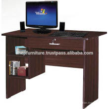 Mesa de madeira para computador com prateleira e escorredor de gaveta